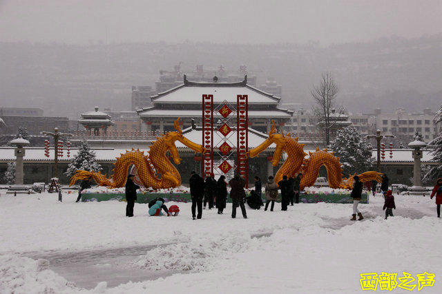 西部之声 高清图片 宝鸡炎帝园雪景 2012年第一场雪  宝鸡雪景   #10;